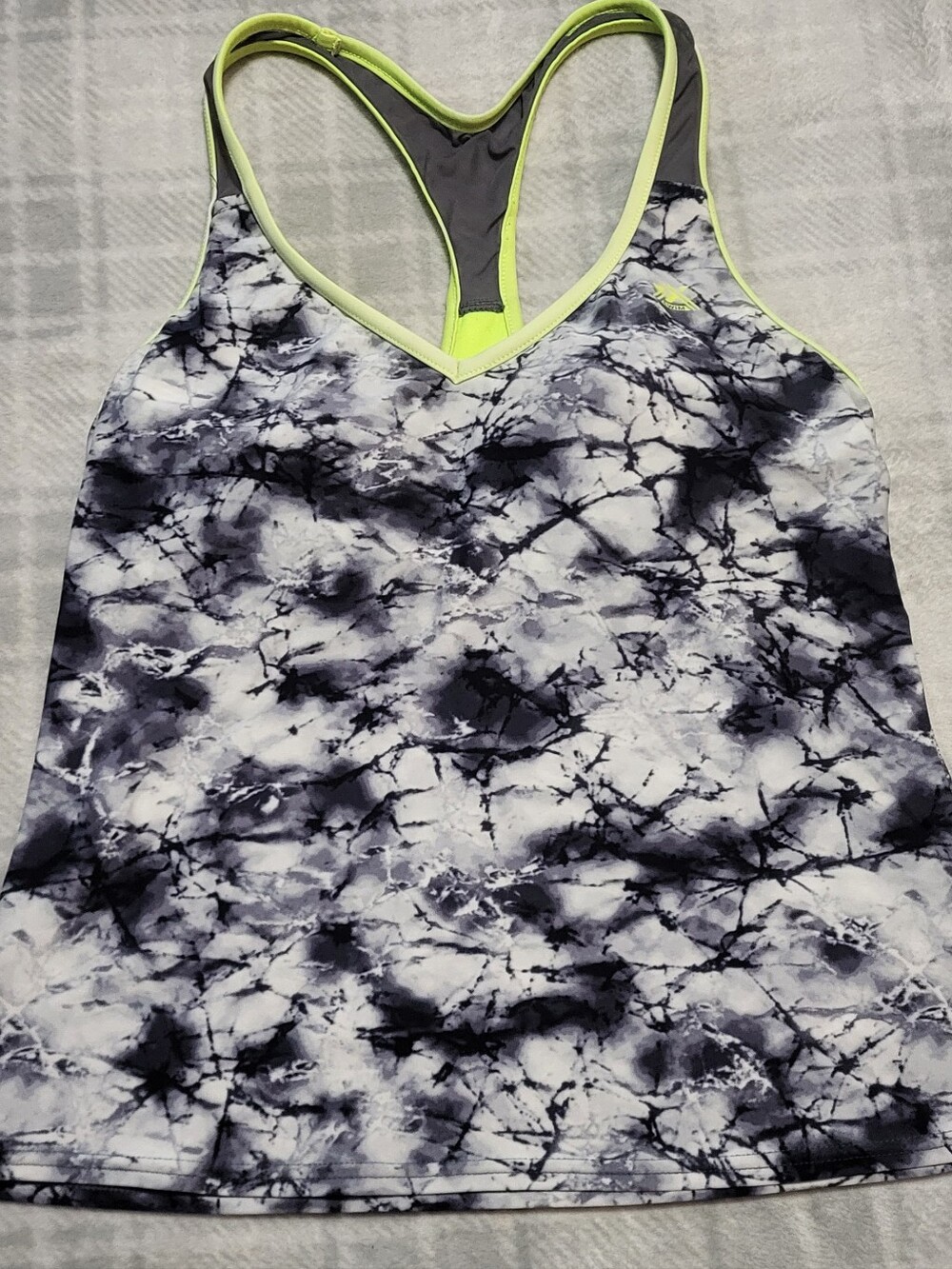 Tie-Dye Racerback Tank Style Swimtop with Neon Trim Zero Exposure Size 10